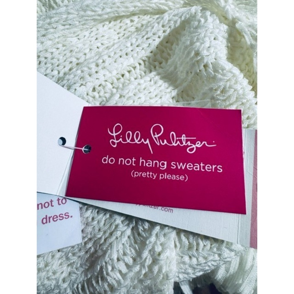 NWT Lilly Pulitzer Luca Sweater Resort White Fringe Hem Sleeveless M - Picture 8 of 12